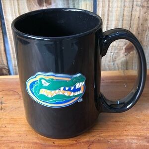 SEC Florida Gators Glossy Black Ceramic Coffee Mug with Raised Gator Design